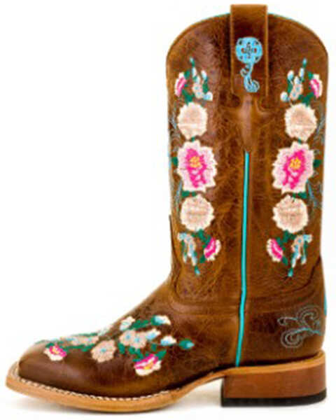 Image #3 - Macie Bean Little Girls' Honey Bunch Western Boots - Square Toe, Tan, hi-res