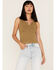 Cleo + Wolf Women's Relaxed Side Button Tank Top, Green/brown, hi-res