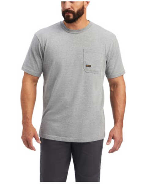 Ariat Men's Rebar Cotton Dog Tags Graphic Work T-Shirt , Heather Grey, hi-res