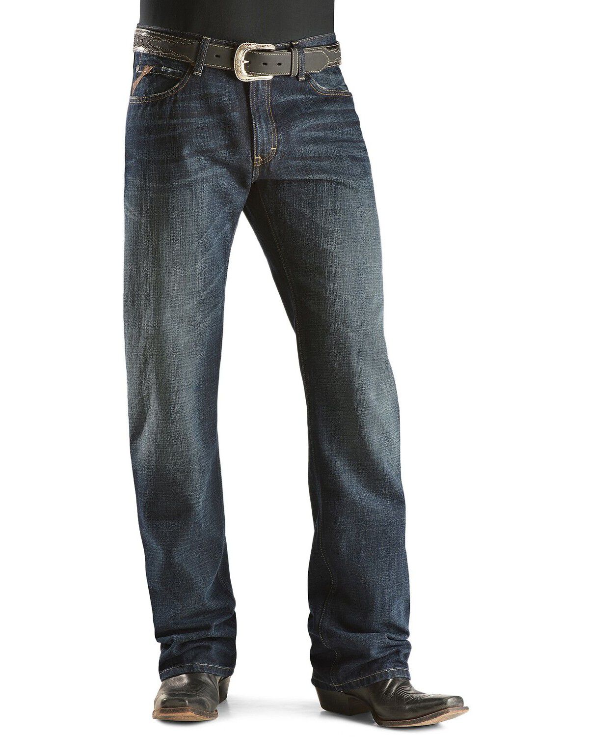 Image #2 - Ariat Men's M4 Roadhouse Low Rise Relaxed Fit Jeans, Dark Stone, hi-res