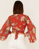 Smak Parlour Women's Floral Print Crop Top, Rust Copper, hi-res
