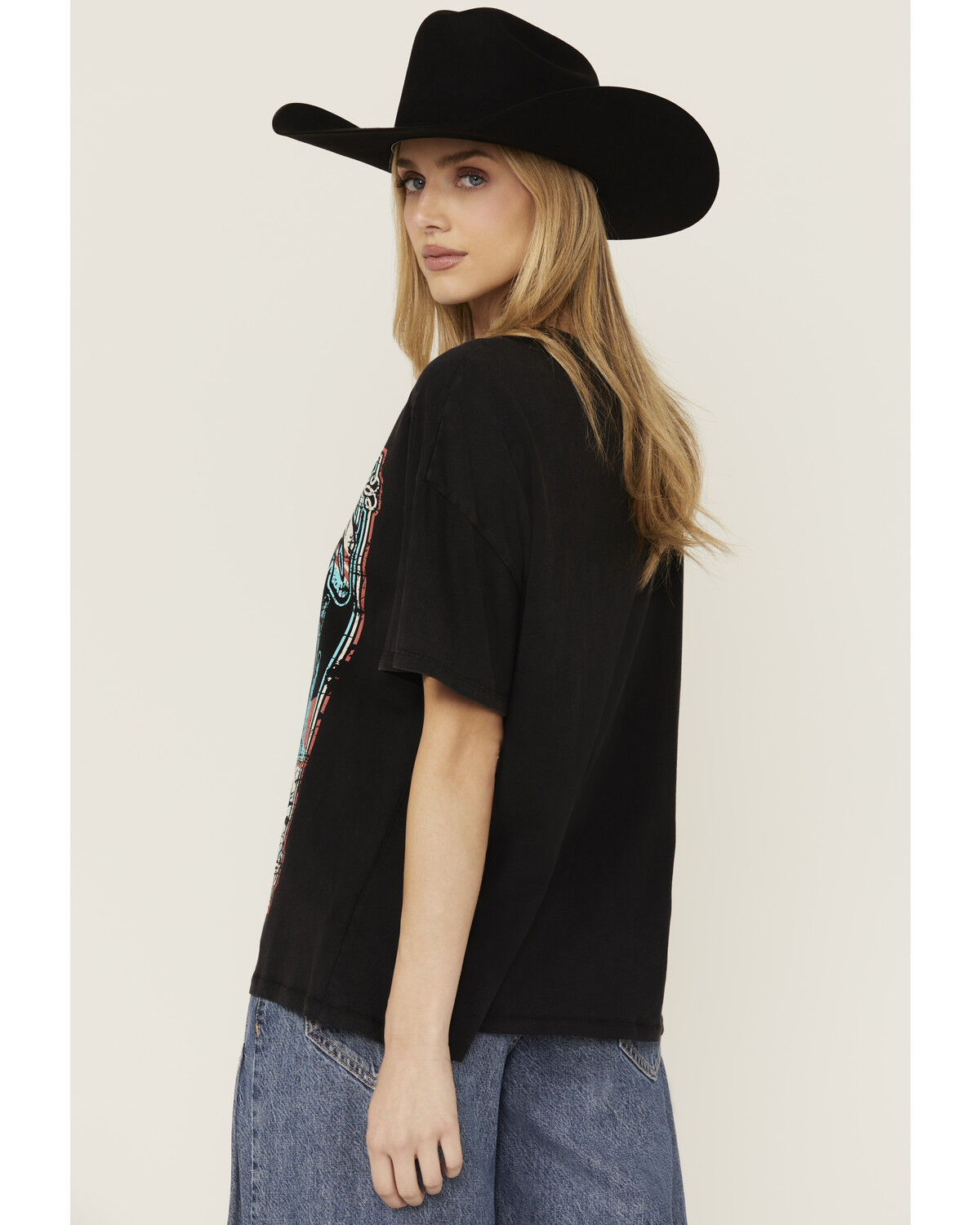 Image #4 - Rock & Roll Denim Women's Reckless and Wild Guitar Short Sleeve Graphic Tee, Black, hi-res