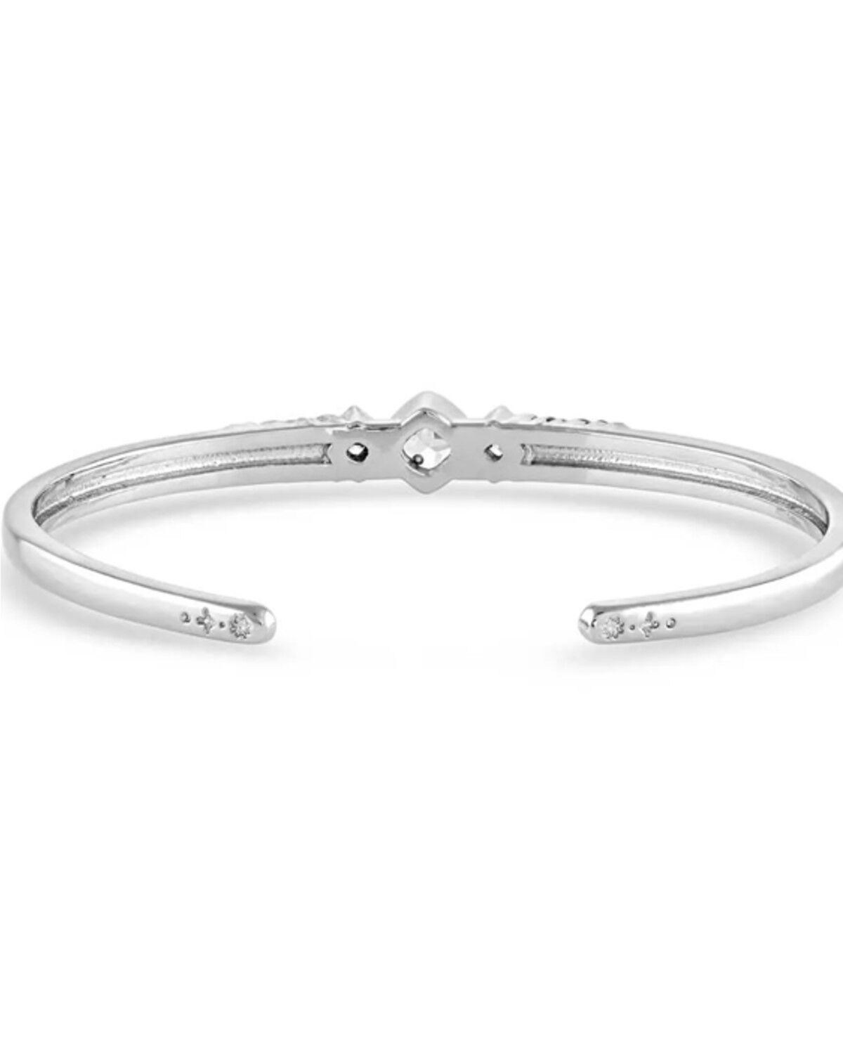 Image #2 - Montana Silversmiths Women's Sparkling Wheat Crystal Cuff Bracelet, Silver, hi-res