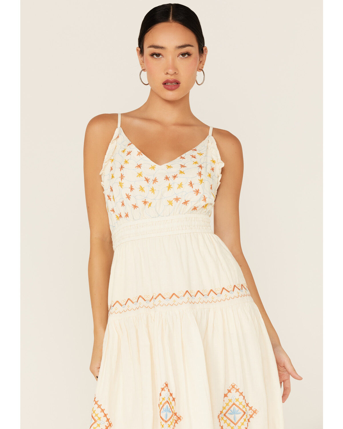 Image #2 - Miss Me Women's Southwestern Embroidered Tiered Midi Dress, , hi-res