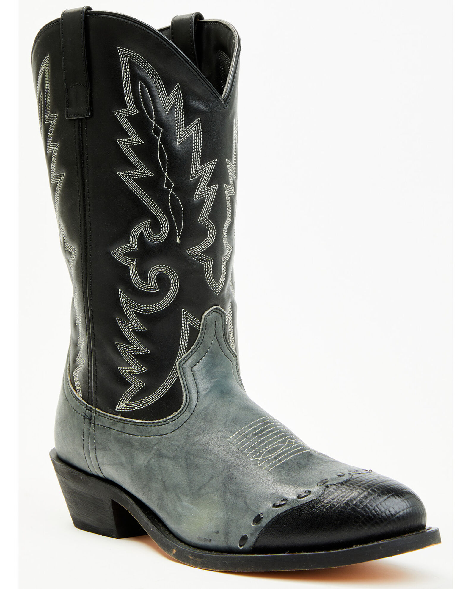 Laredo Men s Lizard Print Wingtip Western Boots Round Toe Sheplers