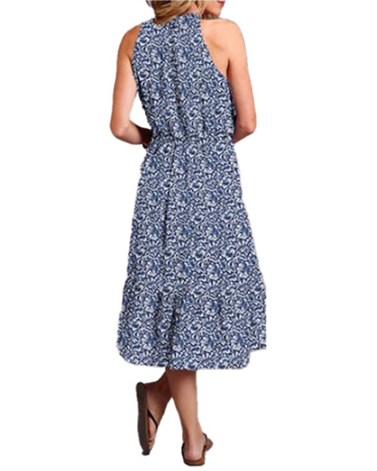 Image #2 - Stetson Women's Floral Sleeveless Midi Dress, Black/white, hi-res