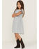 Image #2 - Hayden Girls' Ruffle Sleeve Swiss Dot Tunic Mini Dress, Blue, hi-res