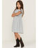 Hayden Girls' Ruffle Sleeve Swiss Dot Tunic Dress, Blue, hi-res