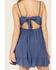 Image #4 - Tempted Women's Crochet Top Mini Dress, Blue, hi-res