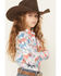 Image #2 - Wrangler Girls' Horse Print Long Sleeve Snap Western Shirt, Multi, hi-res