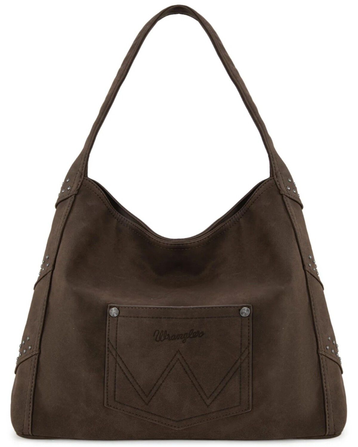 Image #2 - Wrangler Women's Shiloh Fringe Studded Hobo Bag, Coffee, hi-res