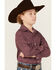 Image #2 - Rough Stock by Panhandle Boys' Geo Print Long Sleeve Pearl Snap Shirt, Burgundy, hi-res