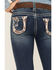 Image #4 - Shyanne Little Girls' Dark Wash Horse Embroidered Bootcut Jeans , Blue, hi-res