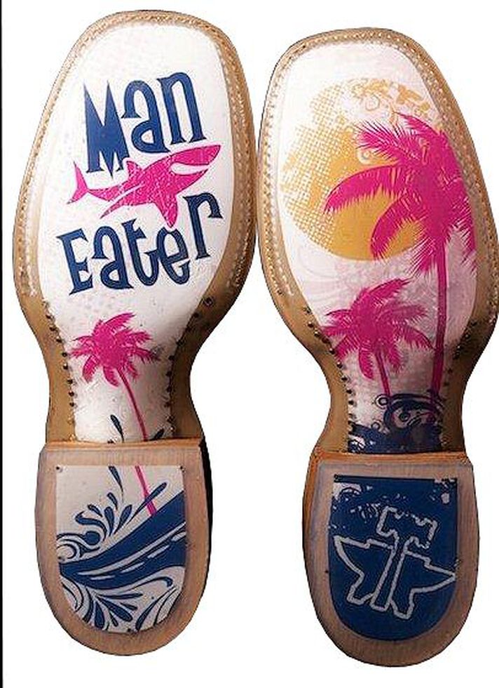 Tin Haul Man Eater Shark Cowgirl Boots Square Toe Sheplers