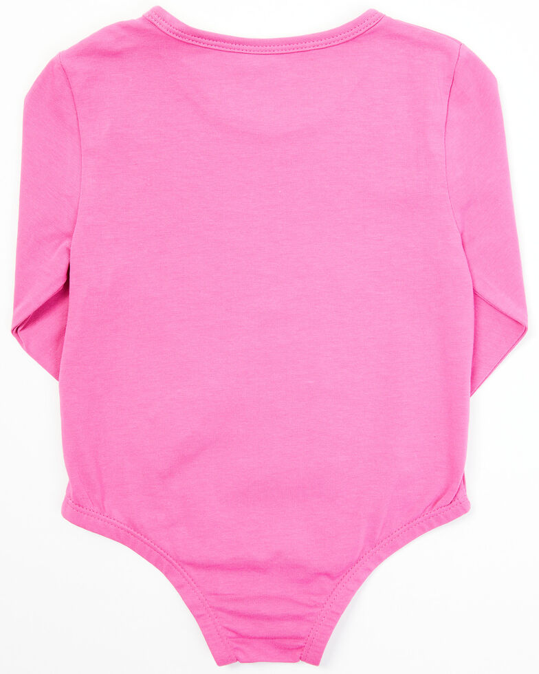 Wrangler Infant Girls' t Hot Pink Logo Onesie , Pink, hi-res