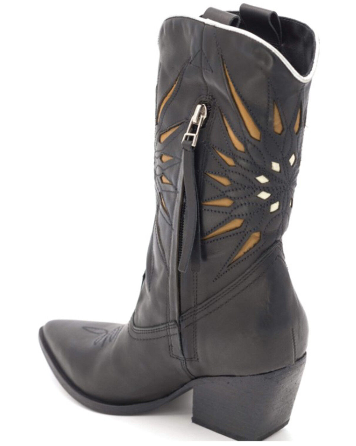 Image #3 - Golo Women's Contrasting Sun Western Boots - Round Toe, Black, hi-res