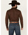 Image #4 - Blue Ranchwear Men's Rustler Solid Twill Long Sleeve Snap Western Shirt, Brown, hi-res