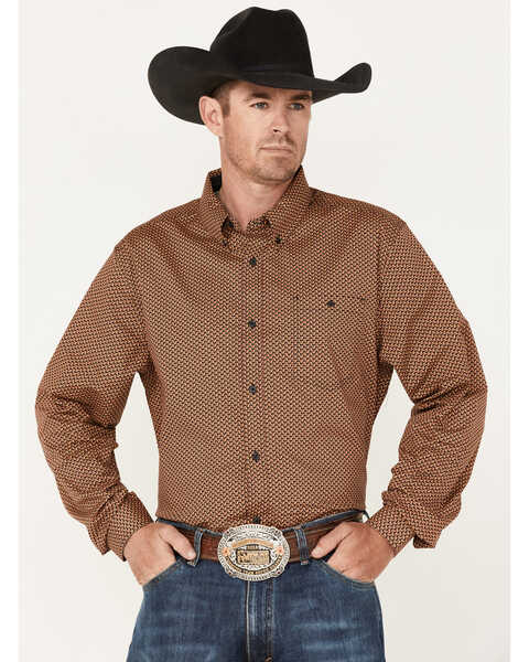 RANK 45® Men's Anvil Geo Print Button-Down Western Shirt , Multi, hi-res