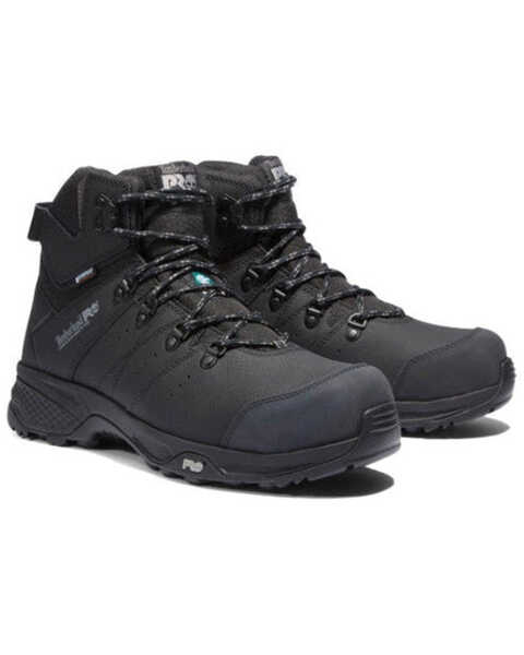 Timberland Men's Switchback Waterproof Hiker Work Boots - Composite Toe , Black, hi-res