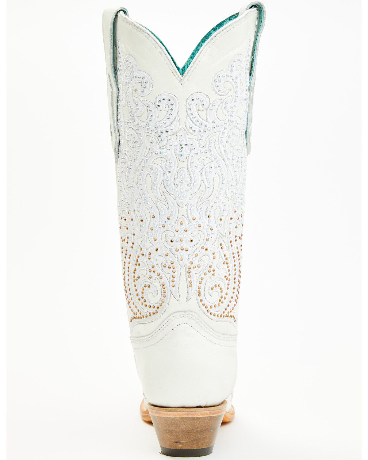Image #5 - Corral Women's Crystal Embroidered Western Boots - Snip Toe, White, hi-res
