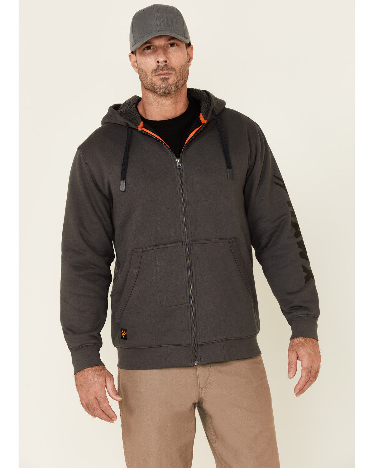 Image #1 - Hawx Men's Charcoal Martin Insulated Zip Front Hooded Work Jacket, , hi-res