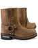 Image #2 - Milwaukee Leather Women's 7" Harness Motorcycle Boots - Square Toe, Brown, hi-res