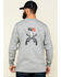 Ariat Men's FR Longhorn Graphic Long Sleeve Work T-Shirt - Big , Silver, hi-res