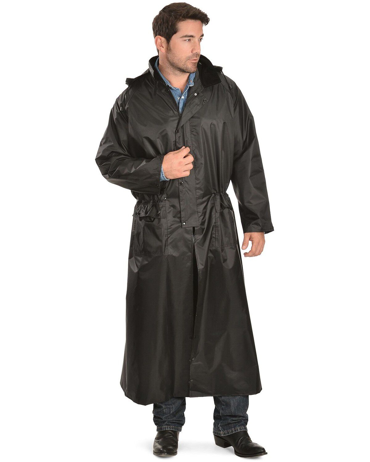 Double S Adult Saddle Slicker, Black, hi-res
