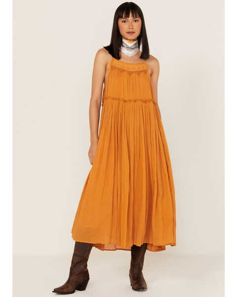 Talisman Women's Raja Sleeveless Midi Dress, Orange, hi-res