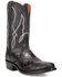 Image #1 - Dan Post Men's Exotic Ostrich Leg Western Boots - Square Toe, Black, hi-res