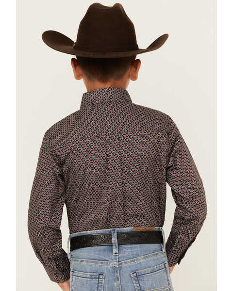 Image #4 - Wrangler Retro Boys' Geo Print Long Sleeve Button-Down Western Shirt , Black, hi-res