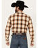 Blue Ranchwear Galveston Plaid Print Long Sleeve Snap Western Shirt, Dark Brown, hi-res