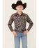 Image #1 - Cowboy Hardware Boys' Paisley Print Long Sleeve Snap Western Shirt, Navy, hi-res