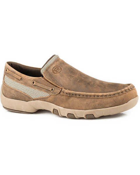Image #1 - Roper Men's Owen Slip-On Shoes - Moc Toe, Brown, hi-res