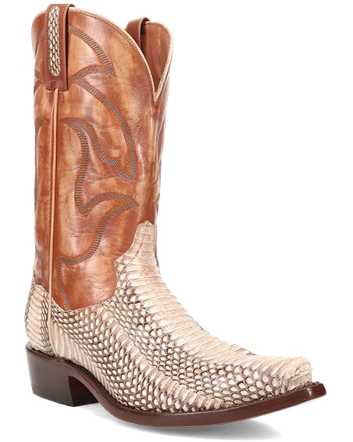 Image #1 - Dan Post Men's Exotic Cobra Western Boots - Snip Toe, Natural, hi-res