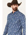 Image #2 - Moonshine Spirit Men's Record Player Floral Print Long Sleeve Snap Western Shirt, Navy, hi-res