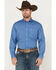 Image #1 - Cinch Men's ARENAFLEX Geo Print Long Sleeve Button Down Western Shirt, Royal Blue, hi-res