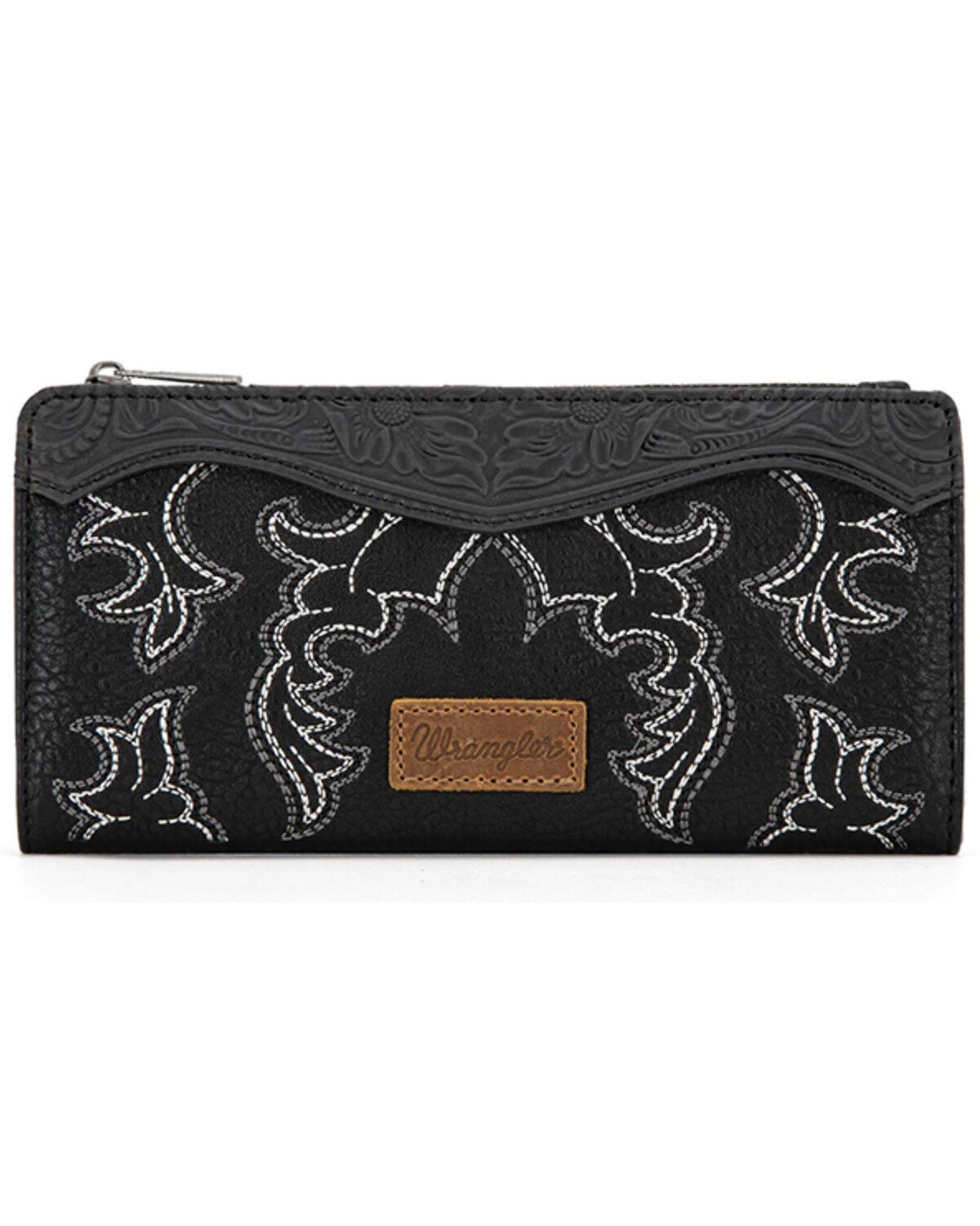 Image #1 - Wrangler Women's Jessie Embroidered Bifold Wallet, Black, hi-res