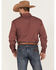 Roper Men's Liberty Bell Diamond Geo Print Long Sleeve Snap Western Shirt , Burgundy, hi-res