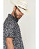 Image #2 - Panhandle Slim Men's Cactus Print Short Sleeve Button-Down Polo Shirt, Black, hi-res