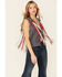 Image #1 - Double D Ranch Women's Indigo Eagle Live Tie-Front Vest, Indigo, hi-res