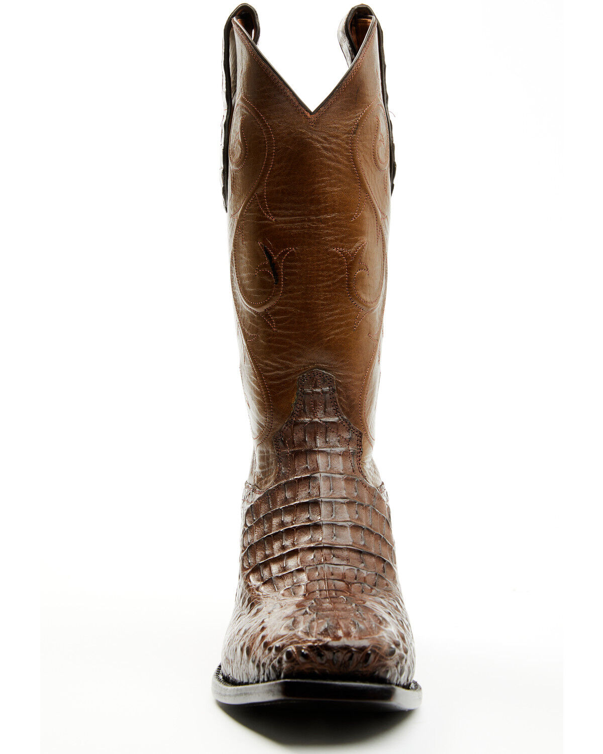 Image #4 - Tony Lama Men's Exotic Hornback Caiman Western Boots - Square Toe, Chocolate, hi-res