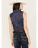 Image #4 - Wrangler Women's Sleeveless Southwestern Snap Western Shirt, Blue, hi-res