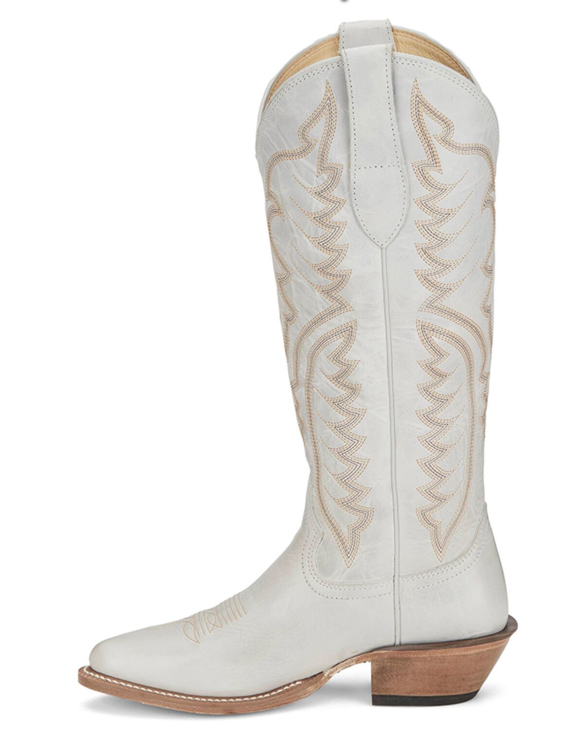 Image #3 - Justin Women's Evelyn Tall Western Boots - Snip Toe, Ivory, hi-res