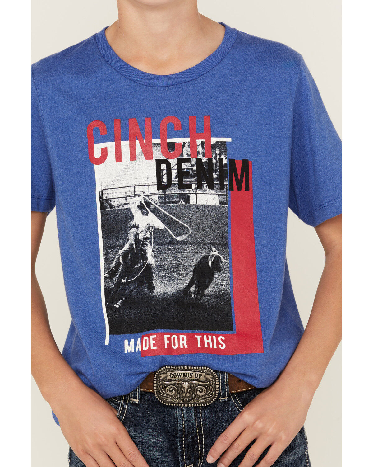 Image #3 - Cinch Boys' Made For This Short Sleeve Graphic T-Shirt, Royal Blue, hi-res