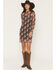 Image #1 - Rock & Roll Denim Women's Horse Print Long Sleeve Mesh Mini Dress, Black, hi-res