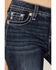 Image #4 - Miss Me Women's Dark Wash Mid Rise Patchwork Pocket Bootcut Stretch Denim Jeans, Dark Wash, hi-res