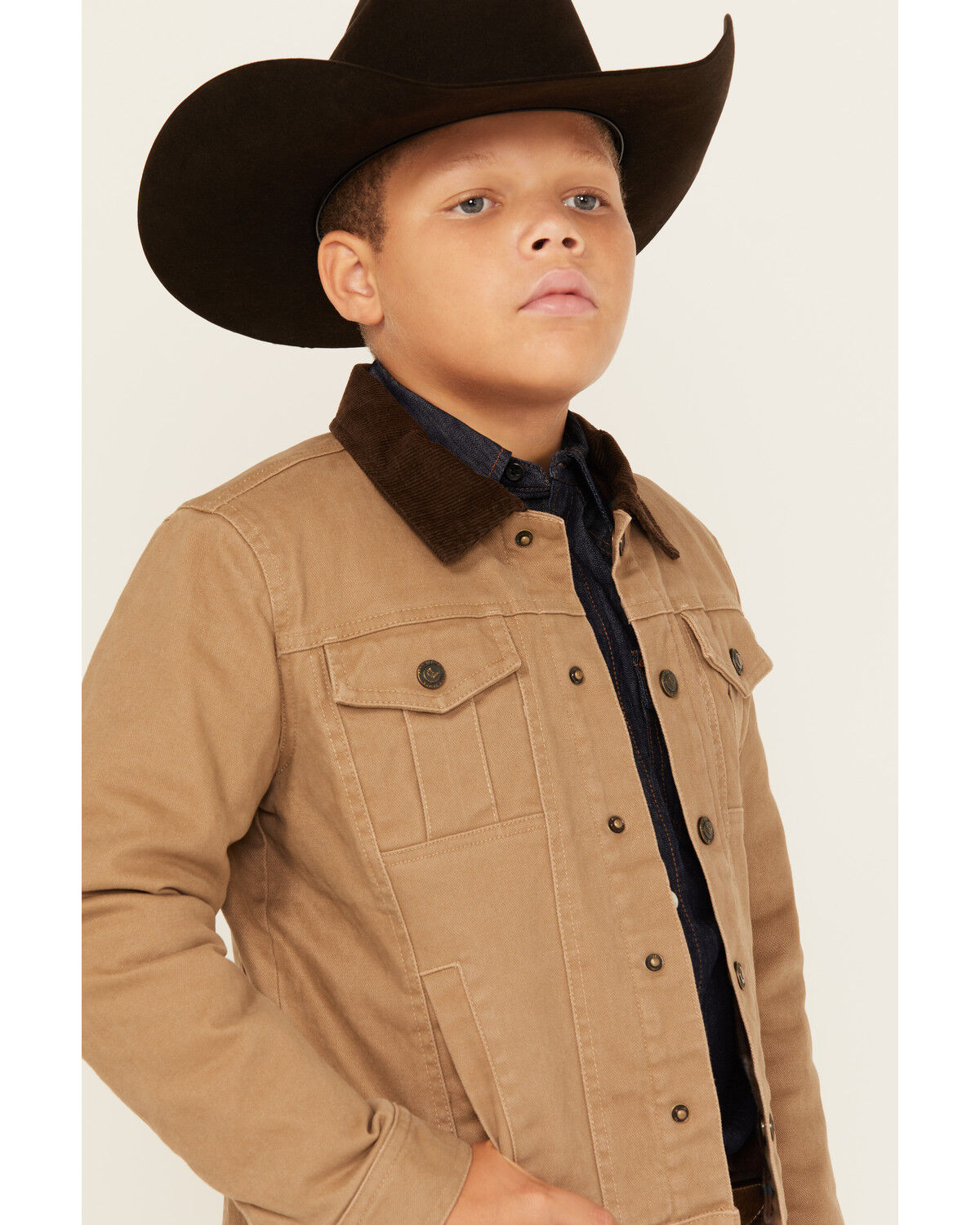Image #2 - Cody James Boys' Ozark Washed Canvas Rancher Jacket, Beige, hi-res