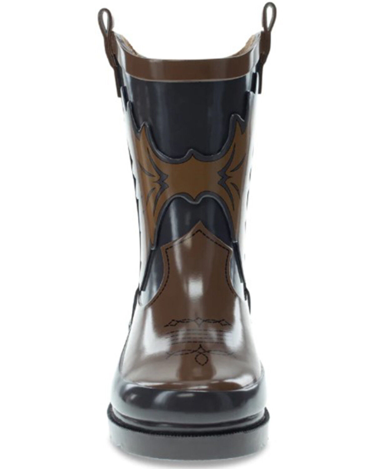 Image #4 - Western Chef Boys' Western Cowboy Rain Boots - Round Toe, Brown, hi-res