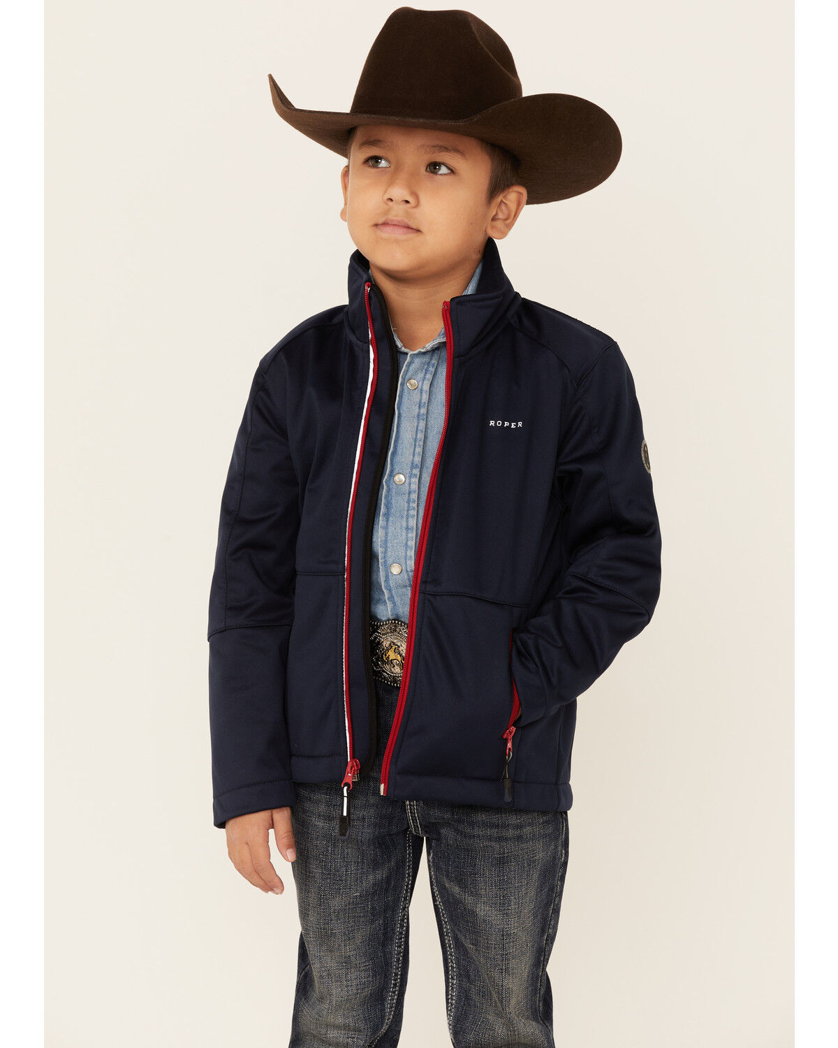 Image #1 - Roper Boys' Fleece Jacket, Navy, hi-res